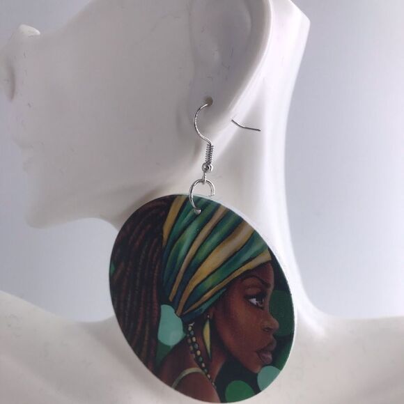 African Lady Earrings  - Picture 3 of 5